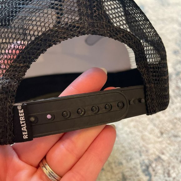 REALTREE | NWT Olive Army Green & Black Mesh Snapback Hat Camo Antler Logo Patch - Picture 3 of 8